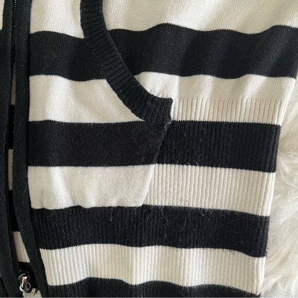 Bebe Silk Striped Y2K Bling Crown Rhinestone Athleisure Zipper Hoodie Sweater L - Picture 13 of 15